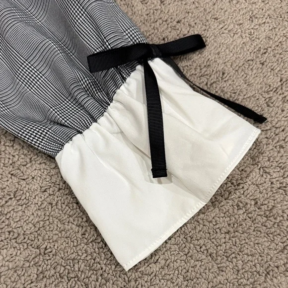 Ank Rouge Japan brand schoolgirl Gray Plaid Dress White Collar black bow 4 US - Picture 2 of 8